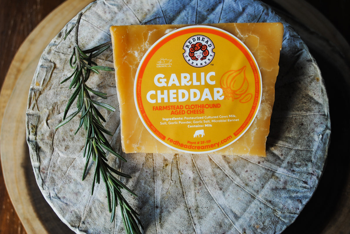 Garlic Clothbound Cheddar – Redhead Creamery