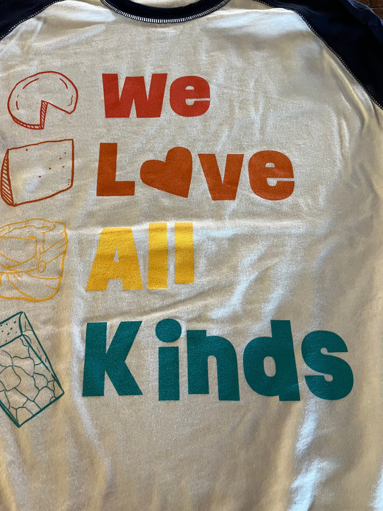 
                  
                    We Love All Kinds 3/4 Sleeve Baseball Tee
                  
                