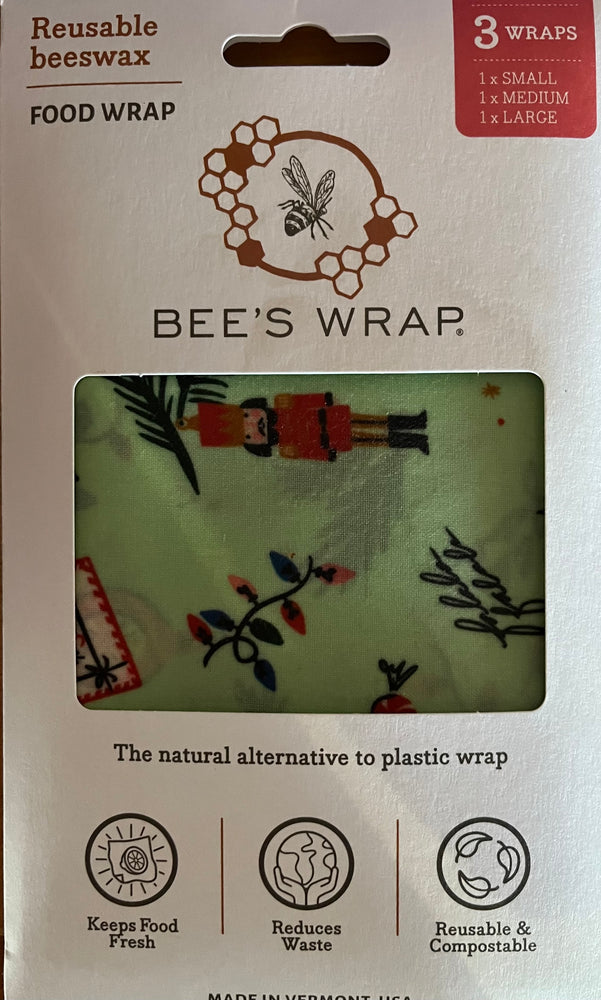 Reusable Beeswax Food Wrap Holiday Asst 3 pk